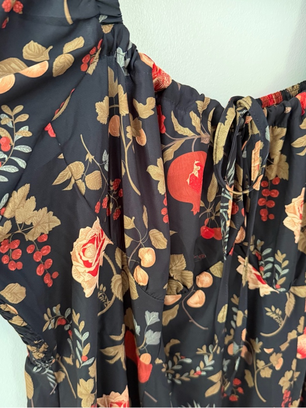Cider Fruit Square Neck Puff Sleeve Midi Dress Curve 4xl - Picture 6 of 6